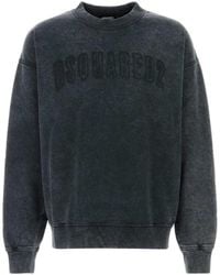 DSquared² - Loose Fit Raw Edge Crewneck Sweatshirt - Lyst