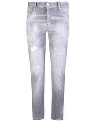 DSquared² - Embellished Distressed Skinny Jeans - Lyst