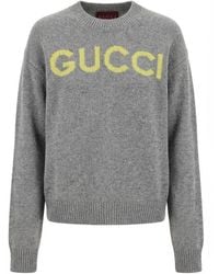 Gucci - Logo Intarsia Knit Jumper - Lyst