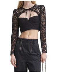 Self-Portrait - Cord Laced Cropped Top - Lyst