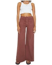 Mother - Patch Pocket Wide-Leg Jeans - Lyst