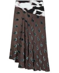 Tory Burch - Paisley-Pattern Asymmetric Midi Skirt - Lyst