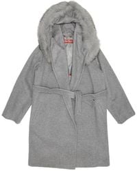 Max Mara - Woolly Collar Hooded Coat - Lyst