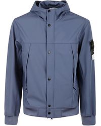Stone Island - Button-Up Hooded Jacket - Lyst