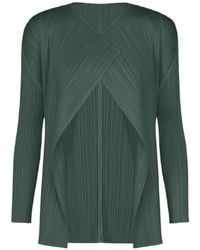 Pleats Please Issey Miyake - Pleated Cardigan - Lyst