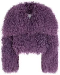 The Attico - Mongolian-Fur Long-Sleeves Jacket - Lyst