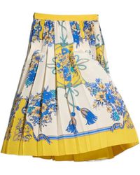 Gucci - Printed Silk Midi Skirt - Lyst