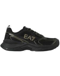 EA7 - Logo-Print Mesh Sneakers - Lyst