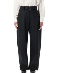 Studio Nicholson - Doring Compact Viscose Pants With Belt - Lyst