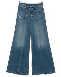 DIESEL - D-Akii Panelled Jeans - Lyst
