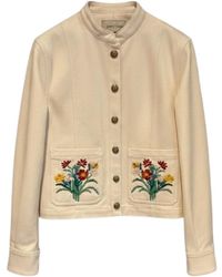 Valentino - Floral Embroidered Button-Up Jacket - Lyst