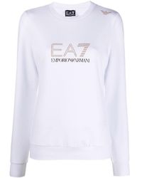 EA7 - Stud-Detail Long-Sleeved T-Shirt - Lyst