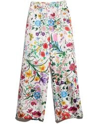 Gucci - Printed Silk Twill Pants - Lyst