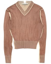 Acne Studios - Crumpled V-Neck Knitted Sweater - Lyst