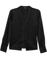 Theory - Seam Satin Blouse - Lyst