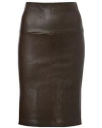 Stouls - Gin Leather Midi Skirt - Lyst