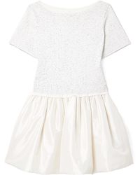 Jonathan Simkhai - Kenz Sequin-Embellished Stretch-Knit And Gathered Taffeta Mini Dress - Lyst