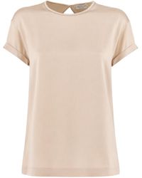 Brunello Cucinelli - Silk Crewneck T-Shirt - Lyst