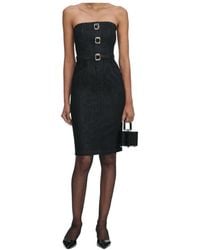 Self-Portrait - Buckle-Detail Strapless Midi Dress - Lyst