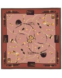 Chloé - Chain-Print Heart-Motif Scarf - Lyst
