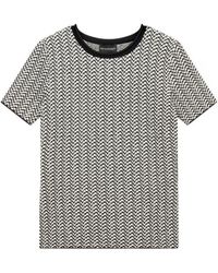 Emporio Armani - Geometric-Pattern Short-Sleeve Top - Lyst