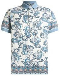 Etro - Placed Printed Short-Sleeved Polo Shirt - Lyst