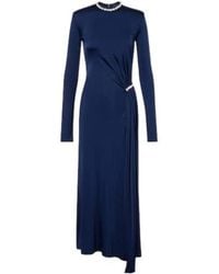 David Koma - Crystal-Embellished Gathered Midi Dress - Lyst
