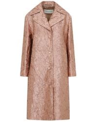 Dries Van Noten - Crinkle Effect Single Breasted Coat - Lyst