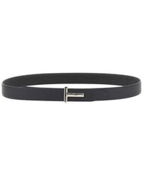 Tom Ford - T Logo Detailed Reversible Buckle Belt - Lyst