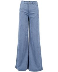 Ermanno Scervino - Corduroy-Effect Wide-Leg Trousers - Lyst