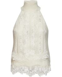 Ermanno Scervino - Sleeveless Lace Tank Top - Lyst