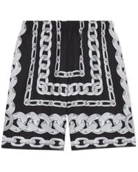 Versace - Graphic-Printed Elasticated Waistband Track Shorts - Lyst
