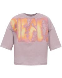 DIESEL - T-Cropyn-Aa1 Logo-Print Cropped T-Shirt - Lyst