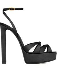 Saint Laurent - Chandelle Platform Sandals - Lyst