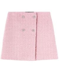 Versace - High-Waist Tweed Mini Skirt - Lyst
