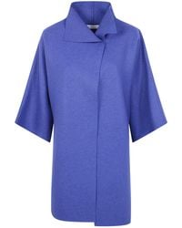 Harris Wharf London - Mantle Folded-Collar Short-Sleeve Coat - Lyst
