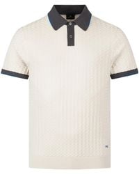 Paul Smith - Ps Logo Embroidered Knitted Polo Shirt - Lyst