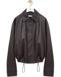 Loewe - Drawstring Leather Jacket - Lyst