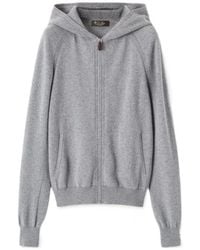 Loro Piana - Zip-Up Hooded Cardigan - Lyst
