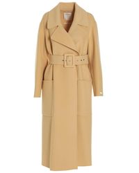 Sportmax - Logo Lapel Wool Coat - Lyst