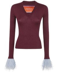 La DoubleJ - La Doublej V-Neck Slim-Cut Knitted Jumper - Lyst