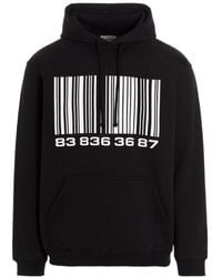 VTMNTS - Barcode Printed Drawstring Hoodie - Lyst