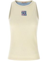 Marni - Logo Patch Knitted Tank Top - Lyst