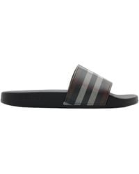 Burberry - Check Printed Slip-On Slides - Lyst