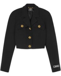 Versace - Medusa Logo-Patch Head-Buttons Cropped Jacket - Lyst