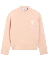 Ami Paris - Alpaca And Wool Sweater With Logo - Lyst