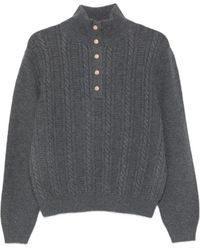A.P.C. - Cable-Knit Button Sweater - Lyst