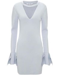 JW Anderson - Jw Anderson V-Neck Long-Sleeved Mini Dress - Lyst