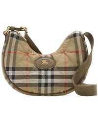 Burberry - Horseshoe Checked Crossbody Bag - Lyst