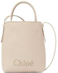Chloé - Chloé Sense Logo Embroidered Micro Tote Bag - Lyst
